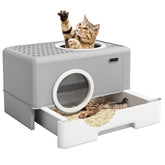 DWVO arenero de dos entradas para gatos, más libertad y comodidad.