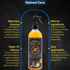 E3 champú sin agua facilita la aplicación para mascotas con aroma agradable.