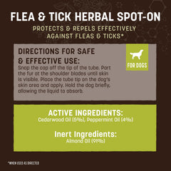 Earth Animal Apothecary aplicación en perro mediano: protección externa suave y conveniente.