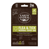 Earth Animal Apothecary spot-on natural: protección suave contra pulgas y garrapatas para perros medianos.