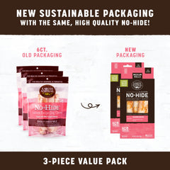 Earth Animal No Hide rollos salmón mediano, snack duradero para perros medianos.