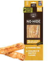 Earth Animal No Hide Rollos mantequilla de cacahuate, grandes, ideales para masticar prolongadamente