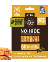 Earth Animal No Hide Stix con mantequilla de cacahuate para perros pequeños y beneficios de masticación