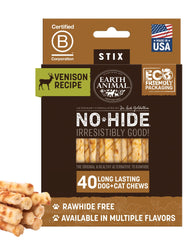 Earth Animal No Hide Stix de venado para perros pequeños, masticación duradera.
