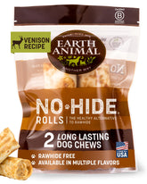 Earth Animal sin piel: rollos de venado para perro pequeño, masticables y duraderos.