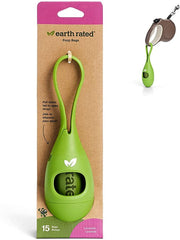 Earth Rated porta-bolsas para perros con bloqueo seguro, práctico para paseos diarios.
