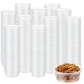 Tazas de alimentación EBOOT transparentes para reptiles, facilitan ver la comida.
