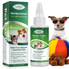 Gotas Elaimei para ojos de perros y gatos en botella para uso diario.