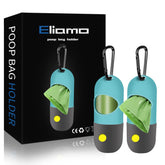 Dispensador Eliamo con linterna incorporada, ideal para paseos nocturnos.