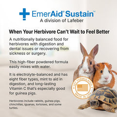 EMERAID Sustain Herbivore etiqueta detalle, destaca antioxidantes y proteína hidrolizada para nutrición equilibrada