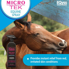 Rociado suave de Eqyss Micro-Tek en la piel del caballo