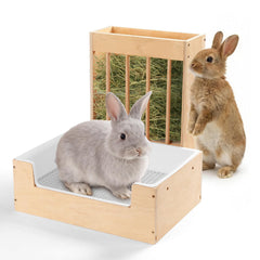 Essenhome caja-litter-2en1: facilita la limpieza y organiza el heno.