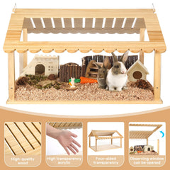 Essenhome jaula de 24 pulgadas, paredes transparentes para ver cada juego y exploración