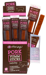 etta says! Yumm Sticks de cerdo real para perros, snack sabroso para entrenar.