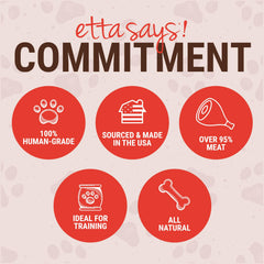 etta says! Yumm Sticks: textura suave ideal para entrenamiento.