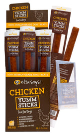 etta says! Yumm Sticks: tiras de pollo deshidratadas para perros.