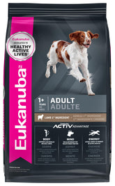 Eukanuba Adult: primer ingrediente cordero, proteína principal para perros activos.