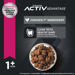 Eukanuba Adultos Bocados Pequeños: nutrición para músculos fuertes en perros activos.