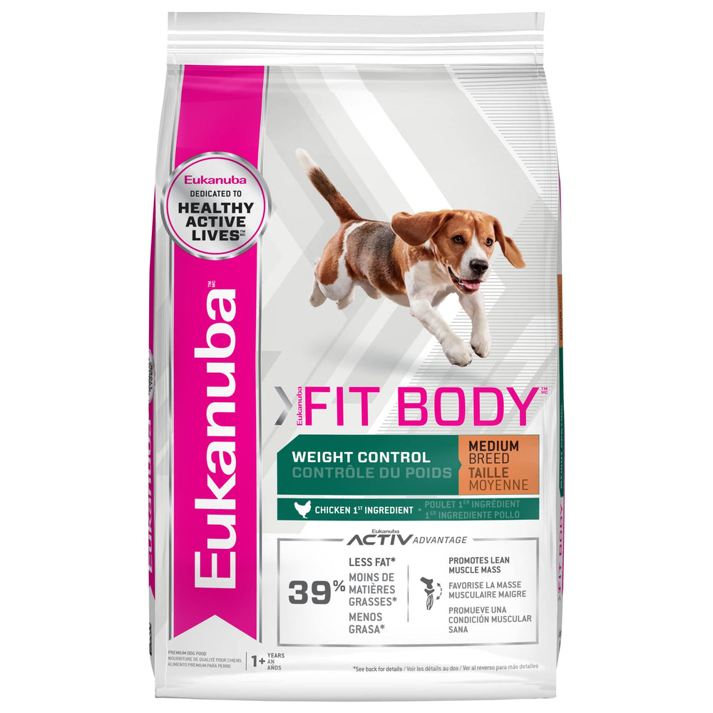 Eukanuba Fit Body para control de peso: croquetas en primer plano.