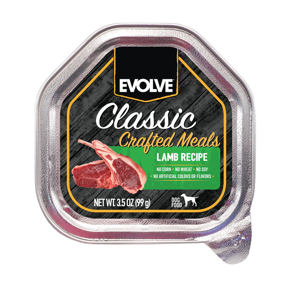 Evolve cordero-estofado para perros, plato principal sabroso para perros pequeños.