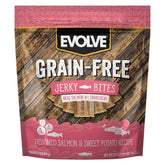 Evolve bocado salmón y patata dulce en envase, snack diario ideal para perros.
