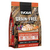 Evolve sin grano pavo, envase principal, ideal para perros con sensibilidades.