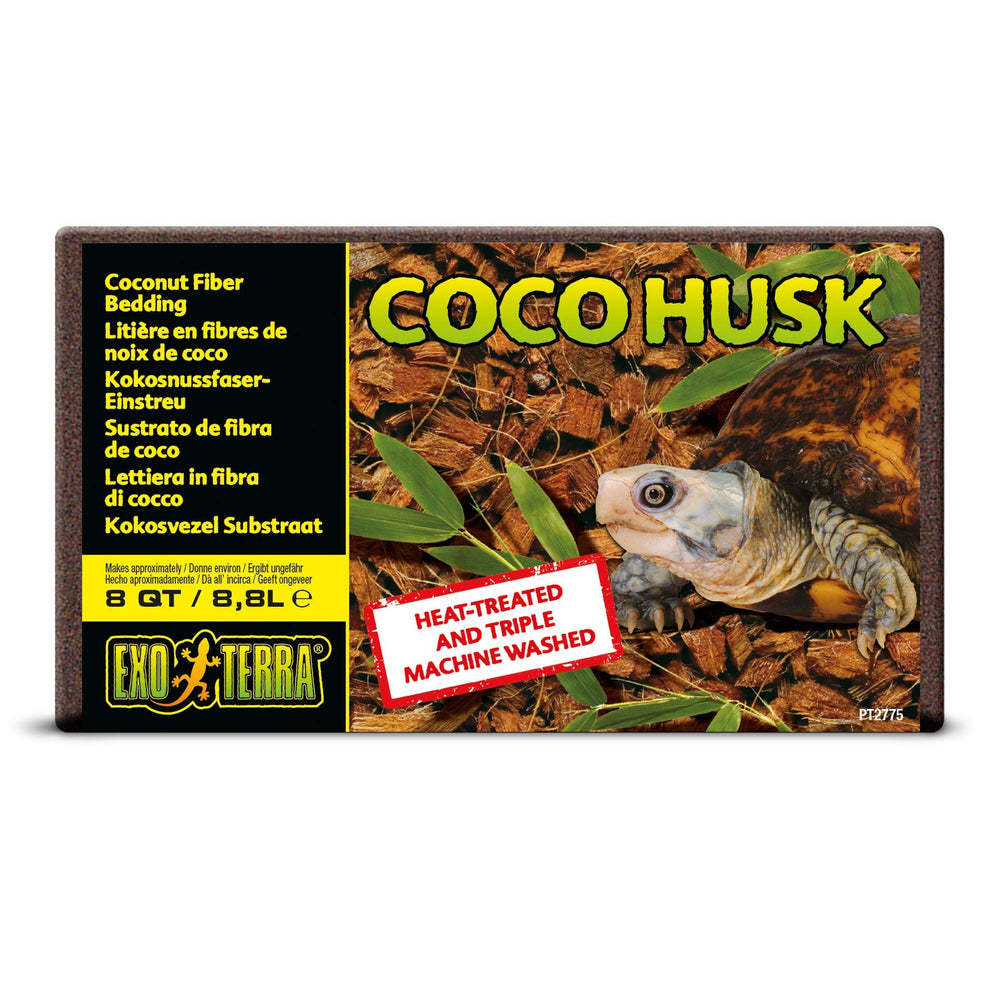Exo Terra Coco Husk Brick, interior de terrario, mejora la humedad para reptiles.
