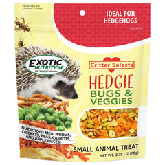 Hedgie Bugs y Veggie Treat de Exotic Nutrition: ingredientes secos para una dieta variada del erizo