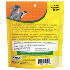 Exotic Nutrition Tropical Trio en juguete de forraje para ejercicio.