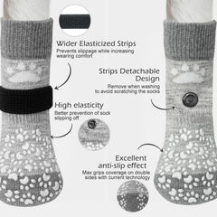EXPAWLORER calcetines antideslizantes para perro, patas protegidas en casa.