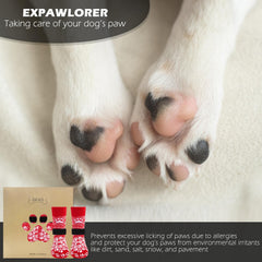 EXPAWLORER calcetines con agarre mejoran movilidad en pisos de madera.