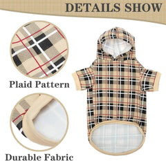EXPAWLORER tartan casaca para perro agujero-correa, paseos