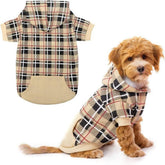 EXPAWLORER tartan casaca para perro frente, abrigo cálido para paseos