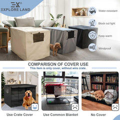 Explore Land cobertor jaula para perros, cierres inferiores seguros para viento