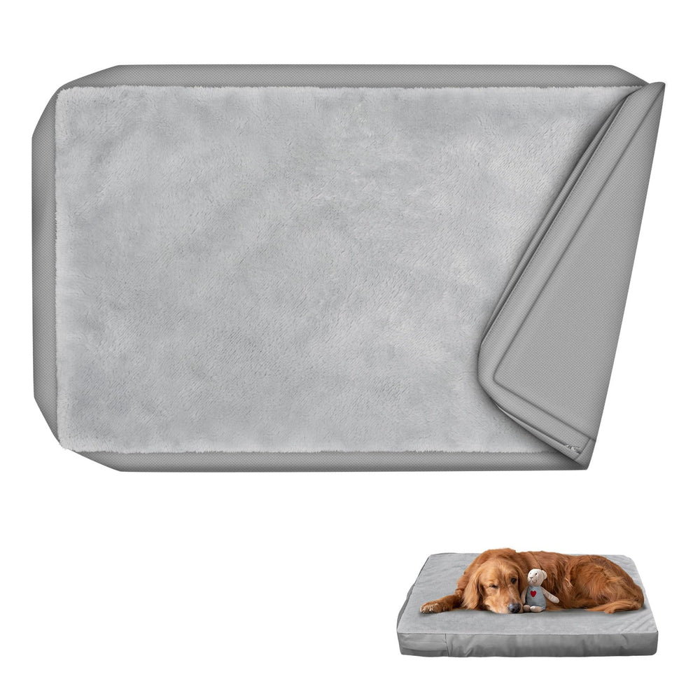 Explore Land: forro impermeable para cama de perro gris protege frente a derrames.