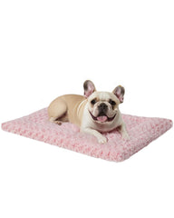 Exsnugy cama-perro-rosa-general: vista amplia de la cama que favorece el descanso cómodo.
