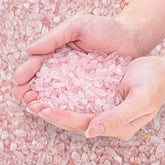 EZEELAI pedacitos de cuarzo rosado para decoración interior con brillo sutil.