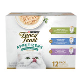 Fancy Feast aperitivos sin granos con pescado oceánico y gambas, snack entre comidas para gato.