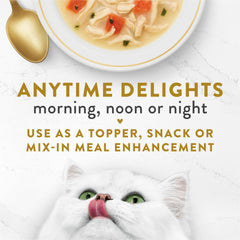 Fancy Feast Broths sin granos, opción suave para gatos mayores