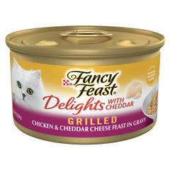 Fancy Feast Delights hebras de pollo con salsa para hora de comer sabrosa