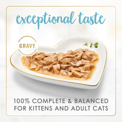 Purina Fancy Feast Gravy Lovers con salmón y lenguado en salsa espesa.