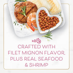 Ingredientes con mariscos reales y camarón para una experiencia saborosa de Fancy Feast.