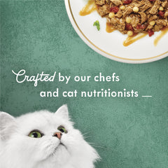 Fancy Feast Medleys ingredientes-calidad-lata, carne real y salsa atractiva