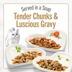 Pâté saumon d'Alaska dans l'emballage Fancy Feast, texture onctueuse