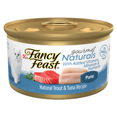 Fancy Feast Pate Trucha y Atún: lata 3oz con sabor irresistible para gatos adultos.