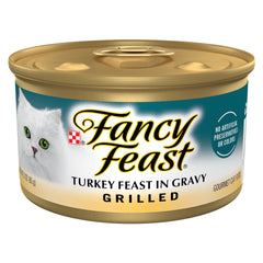 Purina Fancy Feast pavo grillado en lata de 3 oz, sabor delicioso para gatos
