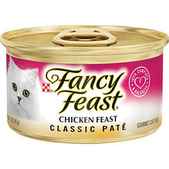 Fancy Feast Chicken Feast Clásico Pate, pollo principal en una receta sabrosa.