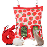 Fanmayhe comedero heno conejo 2 huecos colgante: acceso rápido y jaula más limpia
