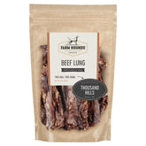 Farm Hounds Pulmón de Res deshidratado en bolsa de 2 oz, snack natural para entrenamiento