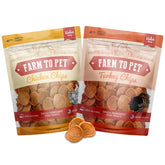 Farm To Pet chips de pollo para perros, crujientes y útiles para entrenamiento.